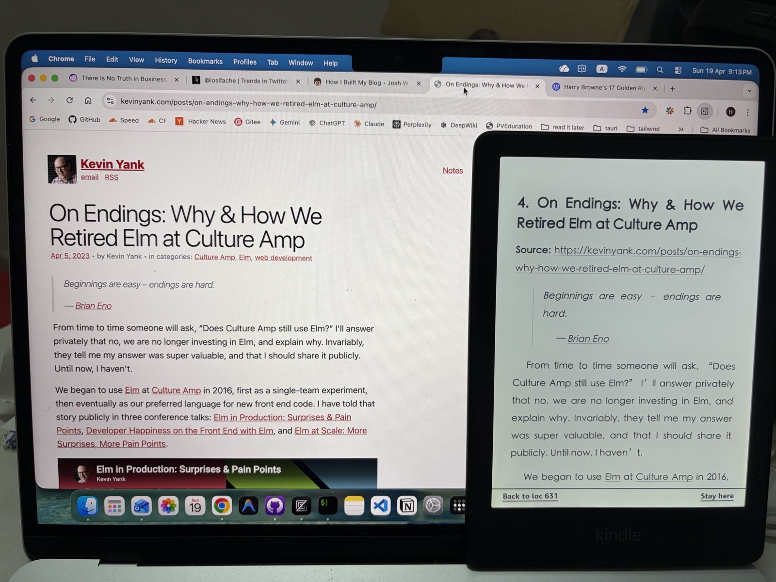 Web article converted to Kindle